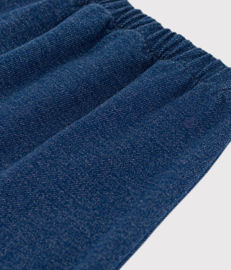 Baby-Sirwalhose aus Molton in Denim-Optik blau/beige