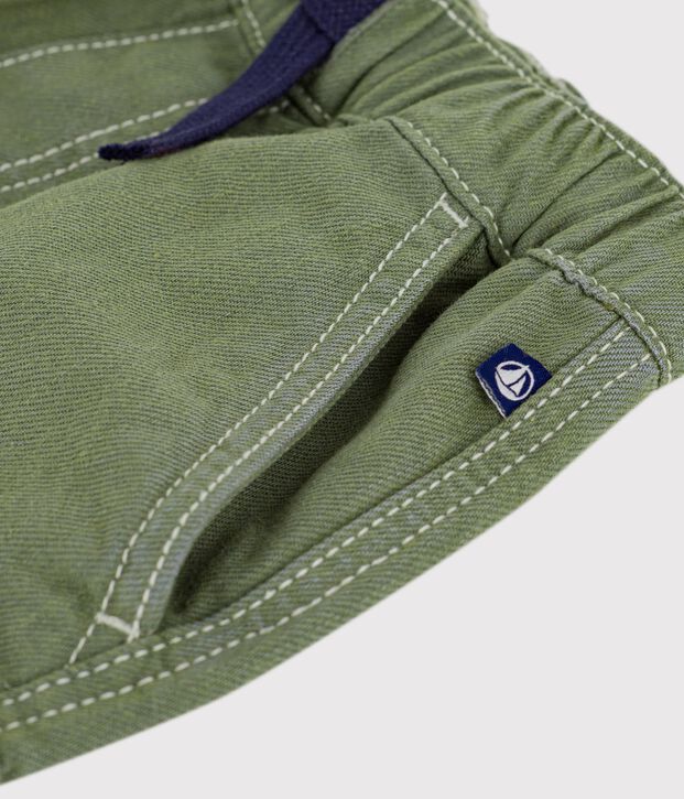 Kinder Cargo-Bermudashorts aus Baumwolle OLIVINE