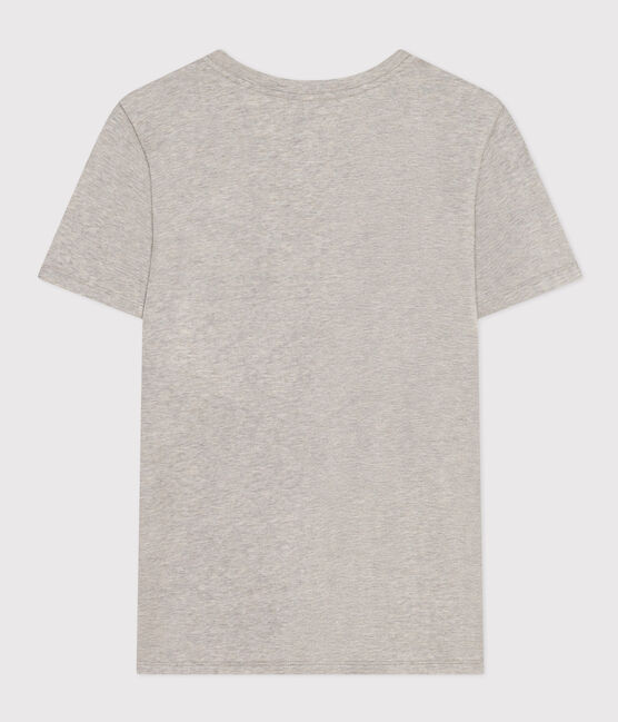 Damen-T-Shirt LE DROIT aus Baumwolle mit Rundhalsausschnitt grau CHATON CHINE