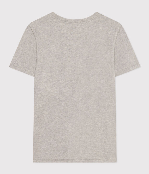 Damen-T-Shirt LE DROIT aus Baumwolle mit Rundhalsausschnitt grau