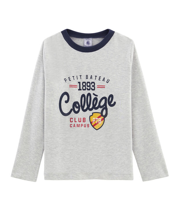 Lang&auml;rmliges T-Shirt mit Siebdruck f&uuml;r Jungen BELUGA CHINE