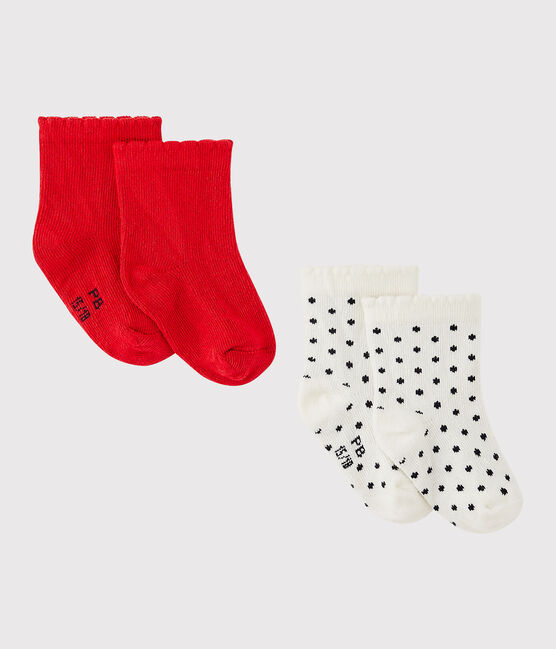 Baby-Mädchen-Socken im 2er-Set weiss LOT