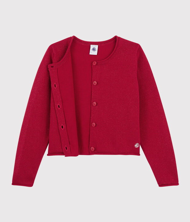 Kinder-Cardigan aus Baumwolle f&uuml;r M&auml;dchen rot
