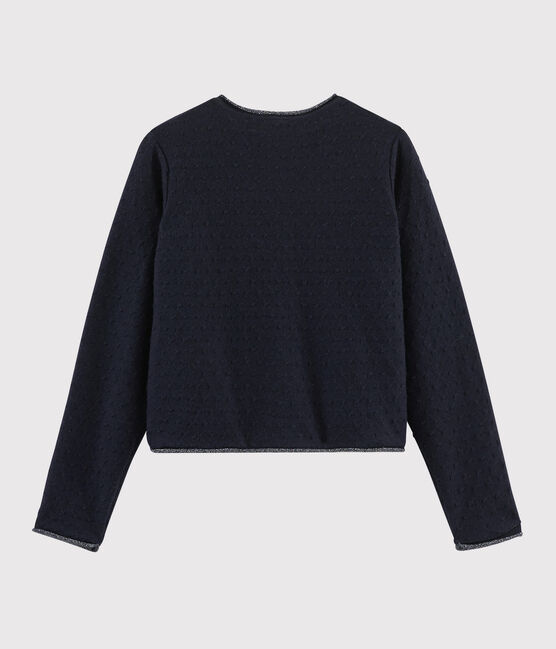 Kinder-Cardigan aus Wolle und Baumwolle für Mädchen blau SMOKING