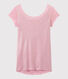 Damen-T-Shirt mit Wasserfall-Ausschnitt aus irisierendem Leinen