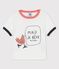 Kurzärmeliges Baby-T-Shirt aus Bio-Baumwolle mit Motiv weiss MARSHMALLOW