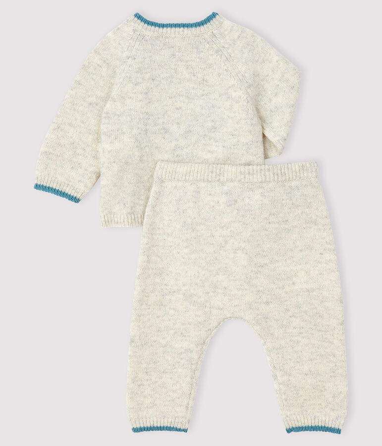 Baby-Zweiteiler Jacquard aus Trikot grau