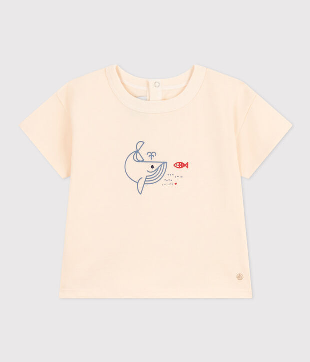Kurz&auml;rmeliges Baby-T-Shirt aus leichtem Jersey naturfarben