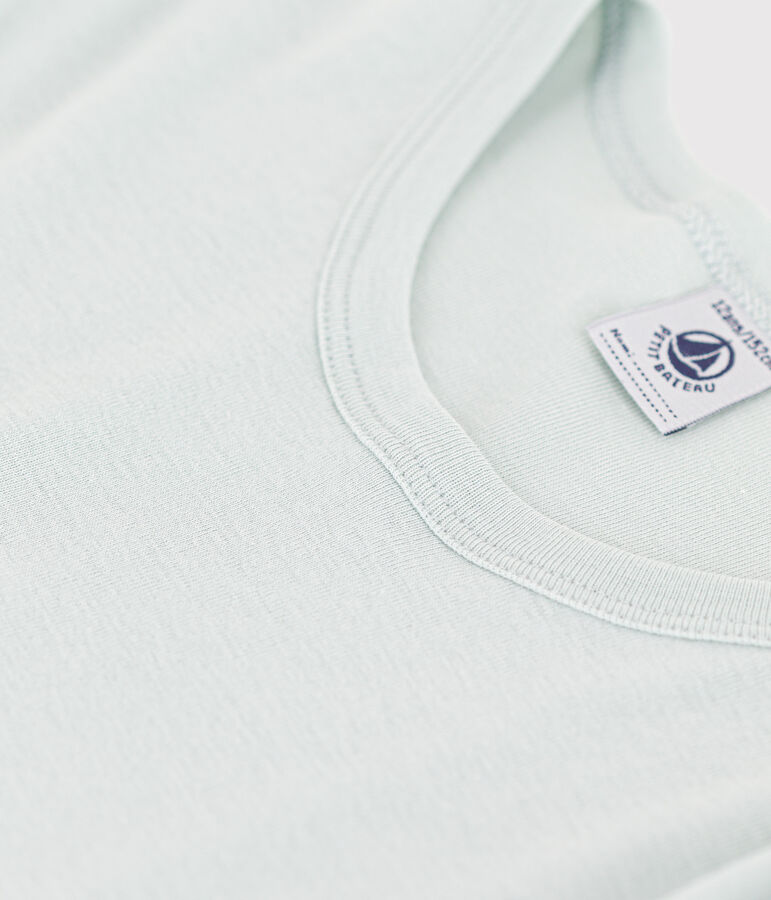 Lang&auml;rmeliges T-Shirt aus Baumwolle. blau