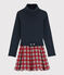 Langärmeliges Kinderkleid für Mädchen blau SMOKING/weiss MULTICO