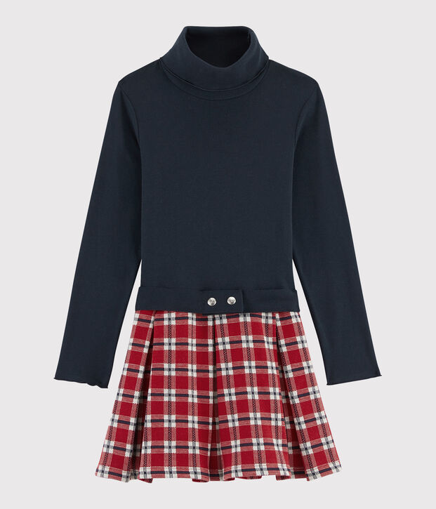 Lang&auml;rmeliges Kinderkleid f&uuml;r M&auml;dchen blau/vielfarbig