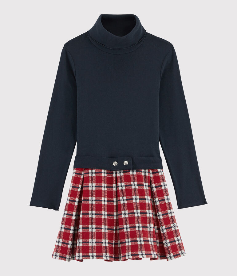 Lang&auml;rmeliges Kinderkleid f&uuml;r M&auml;dchen blau/vielfarbig