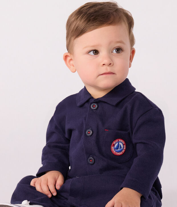 Langer Baby-Overall aus einfarbiger Baumwolle im Tankwart-Stil SOIR