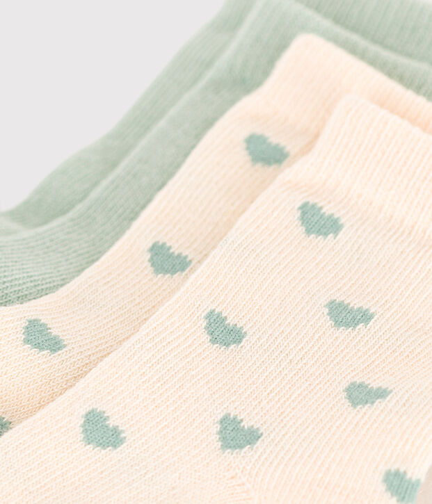 2er-Set Baby-Socken aus Baumwolle mit Herzmotiv vielfarbig