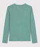 Eng anliegendes T-Shirt mit Rundhalsausschnitt aus Bio-Baumwolle für Damen blau ROVER/weiss MARSHMALLOW