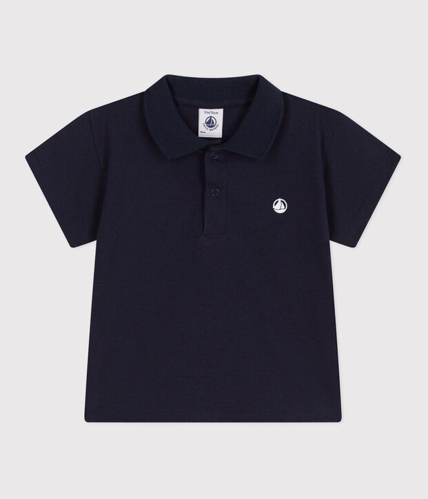 Kurz&auml;rmeliges Baby-Poloshirt aus einfarbiger Baumwolle SMOKING