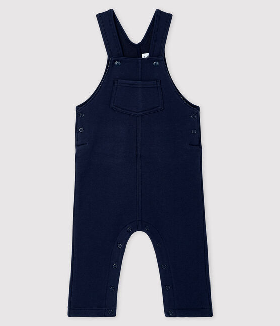 Lange Baby-Latzhose aus Molton für Jungen blau SMOKING