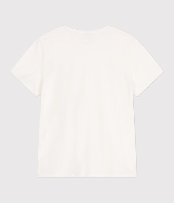 Damen T-Shirt Le Droit aus einfarbiger Baumwolle weiss MARSHMALLOW