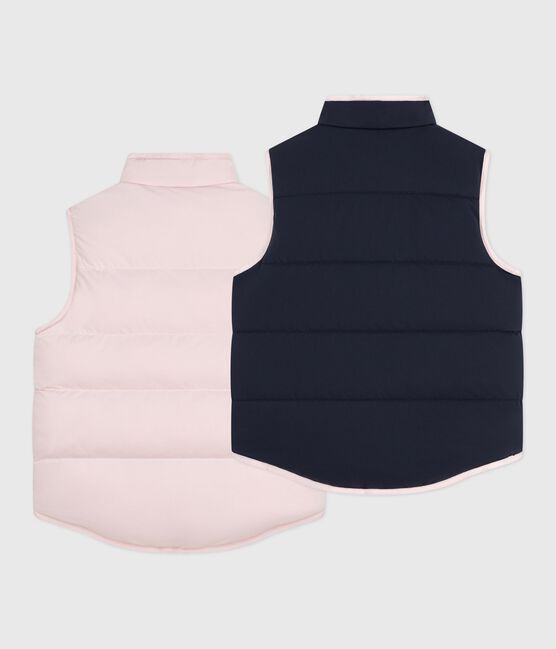 Ärmellose Kinder-Winterjacke zum Wenden in zwei Farben rosa JOLI/ SMOKING