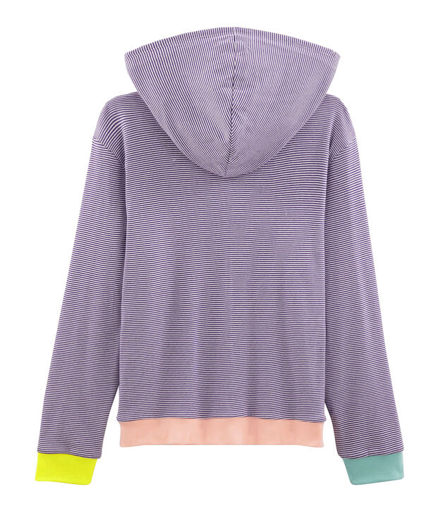 Kapuzen-Sweatshirt Damen violett/weiss