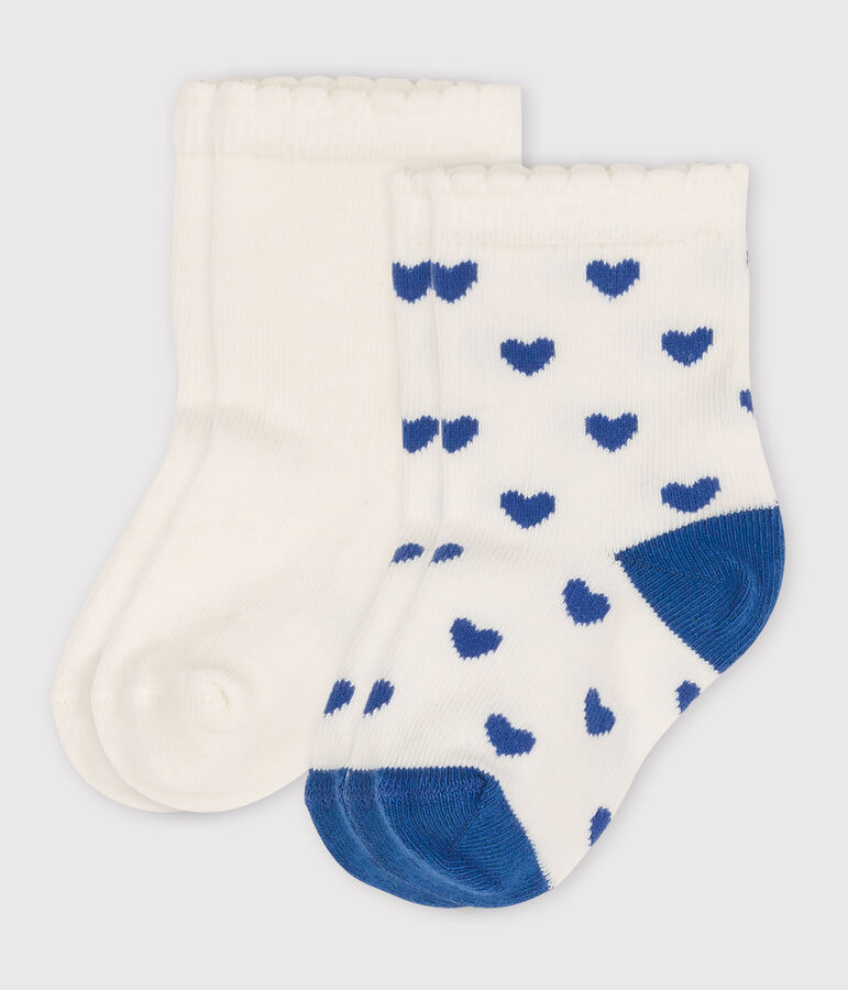 2er-Set Babysocken mit Herzchen vielfarbig