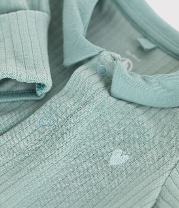 Strampler aus Nicki gr&uuml;n