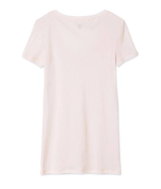 Kurzärmliges T-Shirt mit V-Ausschnitt für Damen rosa FLEUR