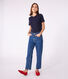 Kurzärmeliges Damen-T-Shirt L'ICONIQUE aus einfarbigem Rippstrick