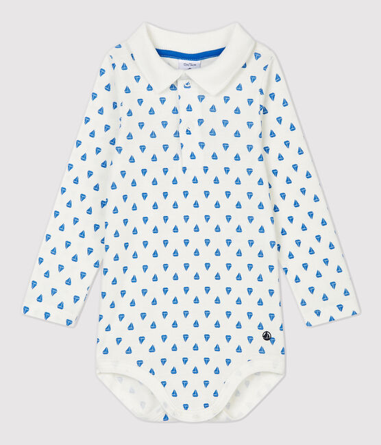Baby-Body aus Baumwolle. weiss MARSHMALLOW/ RUISSEAU