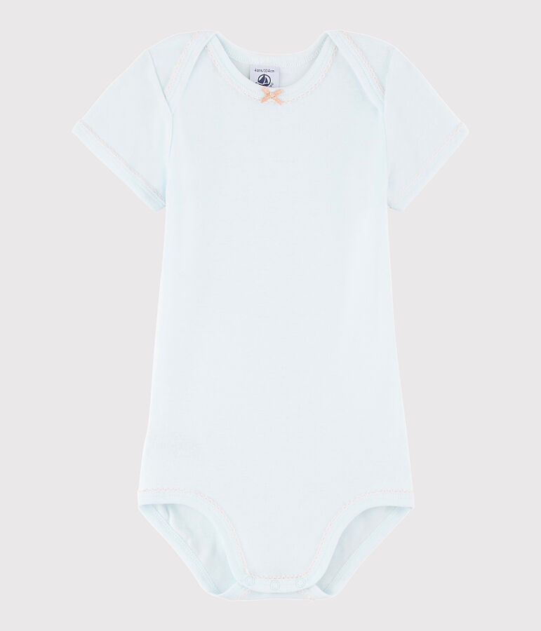 Kurz&auml;rmeliger Baby-Body M&auml;dchen blau BOCAL