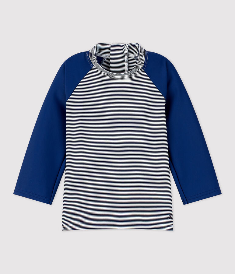 Anti-UV-T-Shirt aus recyceltem Material, f&uuml;r Babys blau/weiss