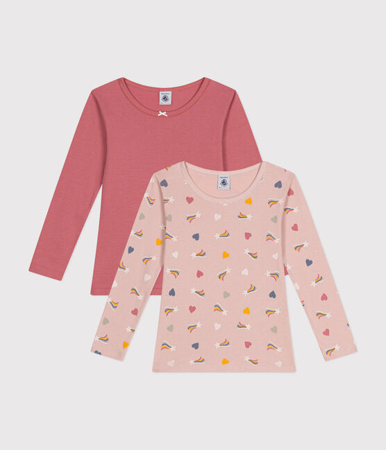 2er-Set langärmelige Kinder-T-Shirts aus Baumwolle mit Herzmotiv variante 1