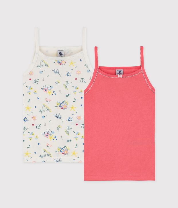 Set Tr&auml;gerhemden mit Blumen-Print f&uuml;r kleine M&auml;dchen vielfarbig
