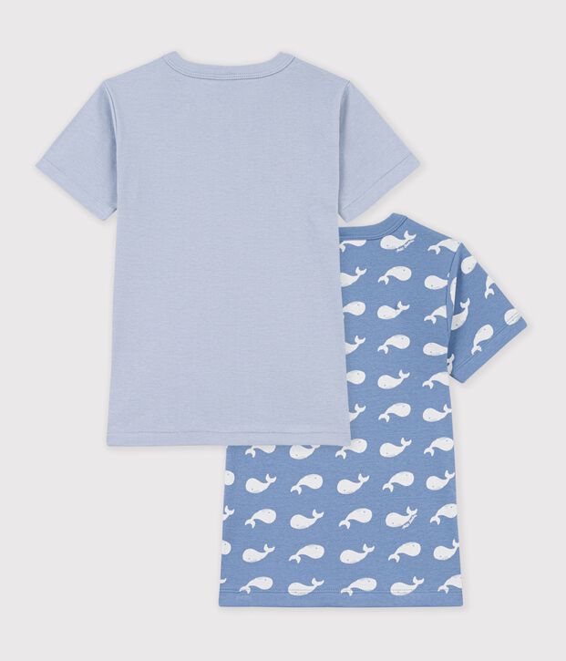 Set kurz&auml;rmelige Kinder-T-Shirts Baumwolle mit Walmotiv vielfarbig