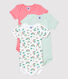 3er-Set kurzärmelige Baby-Bodys aus Bio-Baumwolle mit Blumenmuster für Mädchen