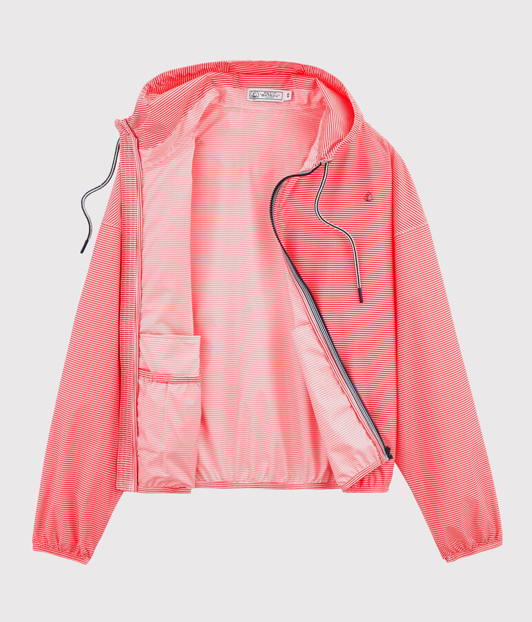 Kurze winddichte jacke unisex rosa/weiss