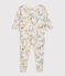 Baby-Strampler aus Molton mit Blumen-Motiv weiss MARSHMALLOW/weiss MULTICO