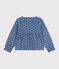 Langärmeliges Kinder-Bluse aus gemustertem Fein-Cord. blau ADRIATIC/ MULTICO
