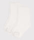 2 PAAR EINFACHE BABYSOCKEN AUS WEISSER BAUMWOLLE