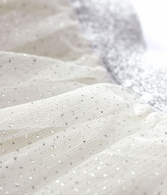 Kinderrock aus Tüll für Mädchen weiss MARSHMALLOW/grau ARGENT