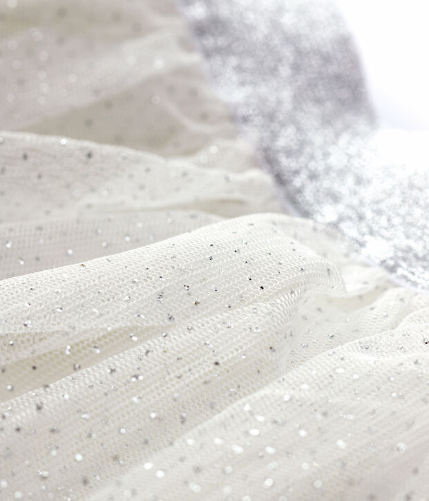 Kinderrock aus T&uuml;ll f&uuml;r M&auml;dchen weiss/grau