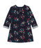 Baby-Mädchen-Kleid aus gedoppeltem Jersey mit Print blau SMOKING/weiss MULTICO