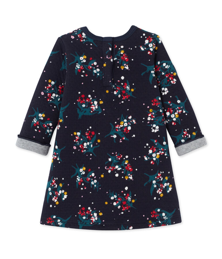Baby-M&auml;dchen-Kleid aus gedoppeltem Jersey mit Print blau/vielfarbig