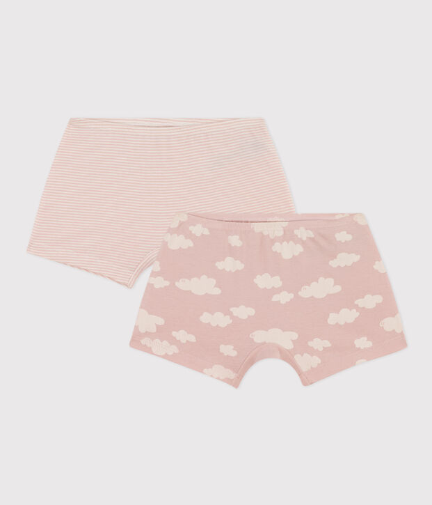 2er-Set Shortys aus Baumwolle mit Wolkenmotiv f&uuml;r M&auml;dchen vielfarbig