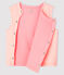 Ärmellose, wendbare Baby-Jacke aus wattiertem Rippstrick für Mädchen rosa MINOIS/weiss MARSHMALLOW