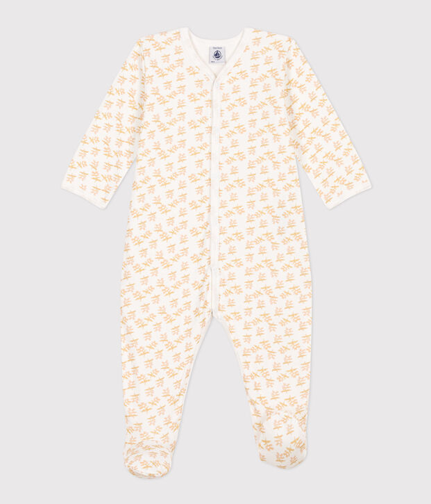 Strampler aus Doppeljersey mit Blumenmuster weiss/vielfarbig