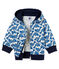 Gemustertes baby-kapuzenSweatshirt aus jersey mit reissverschluss jungen weiss MARSHMALLOW/weiss MULTICO