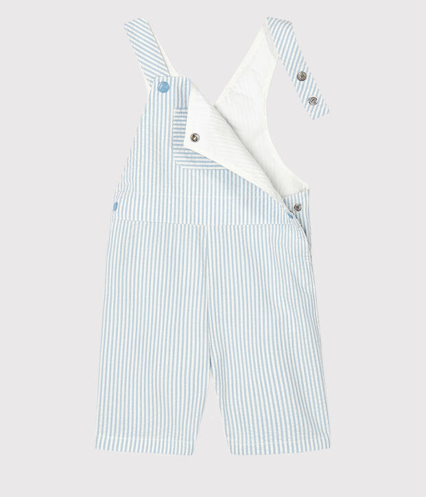 Gestreifte Baby-Kurzlatzhose f&uuml;r Jungen blau/weiss