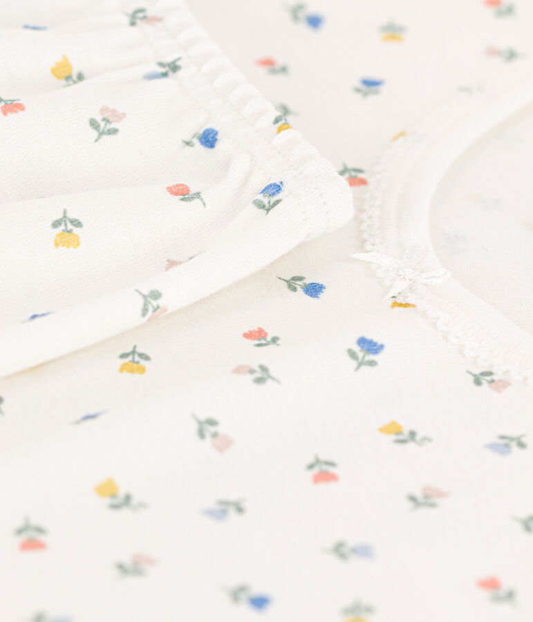 Kinderpyjama aus Baumwolle in eng geschnittener Passform f&uuml;r M&auml;dchen weiss/vielfarbig