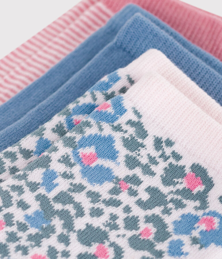 3er-Set Kinder-Kniestr&uuml;mpfe aus Baumwolle mit Leoparden-Motiv vielfarbig